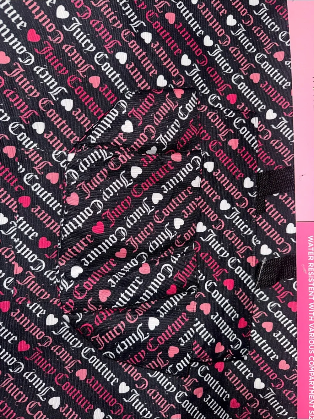 Juicy Couture Black Pink & White Logo Backpack Laundry Bag
